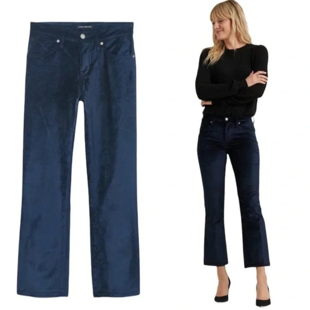 NWOT Lucky Brand Mid Rise "Ava" Crop Mini Boot Velvet Jeans